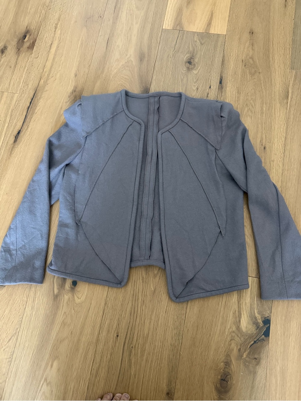 Maison De Zoes Jacket Wool Made In Japan 38 Open Front Gray